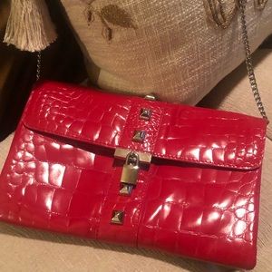 Gorgeous Red Cynthia Rowley leather hand bag new without tag 9 x 6 1/2